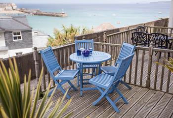 Enjoy the views of St Ives from the large decked terrace.
