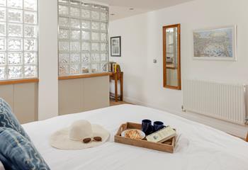 Climb into the soft sheets and drift into a dreamy night's sleep.