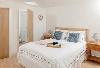 The handy en suite is ideal for getting ready for the day.