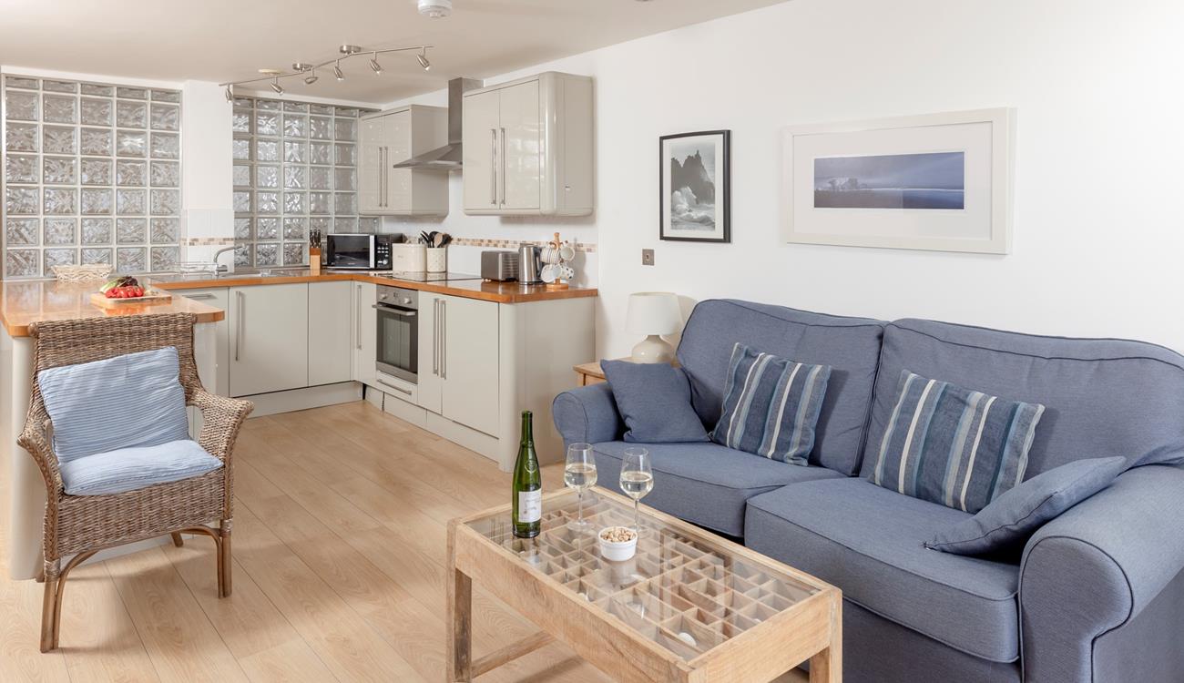 Sink into the sofa and relax after a day of exploring.