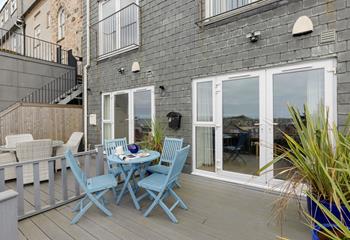 Sip a cuppa on the terrace in the sun.