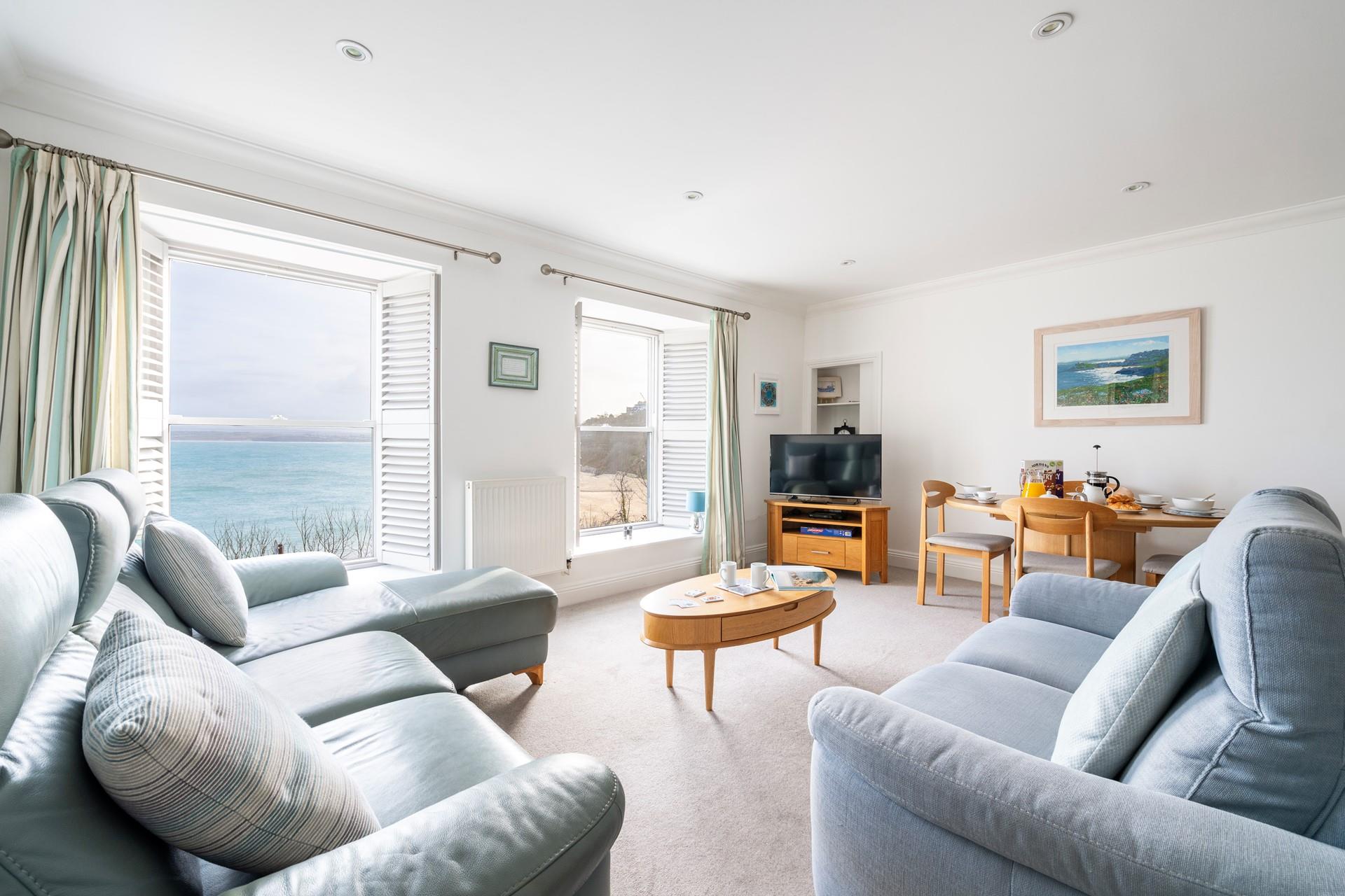 Stunning views can be enjoyed from the comfortable sitting room.