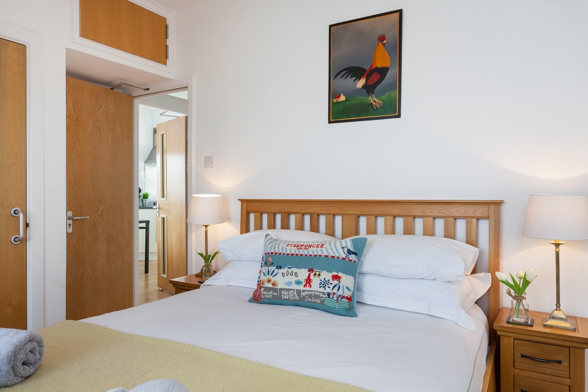 The comfy bed promises a blissful night's sleep.