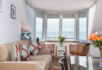 The sea views can even be enjoyed from the sofa!