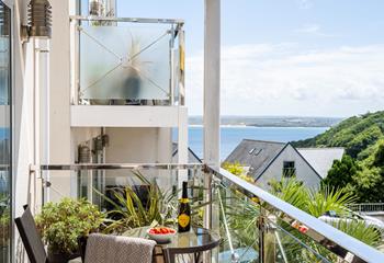 Soak up the sea views on the balcony whilst sipping a cold glass of wine.