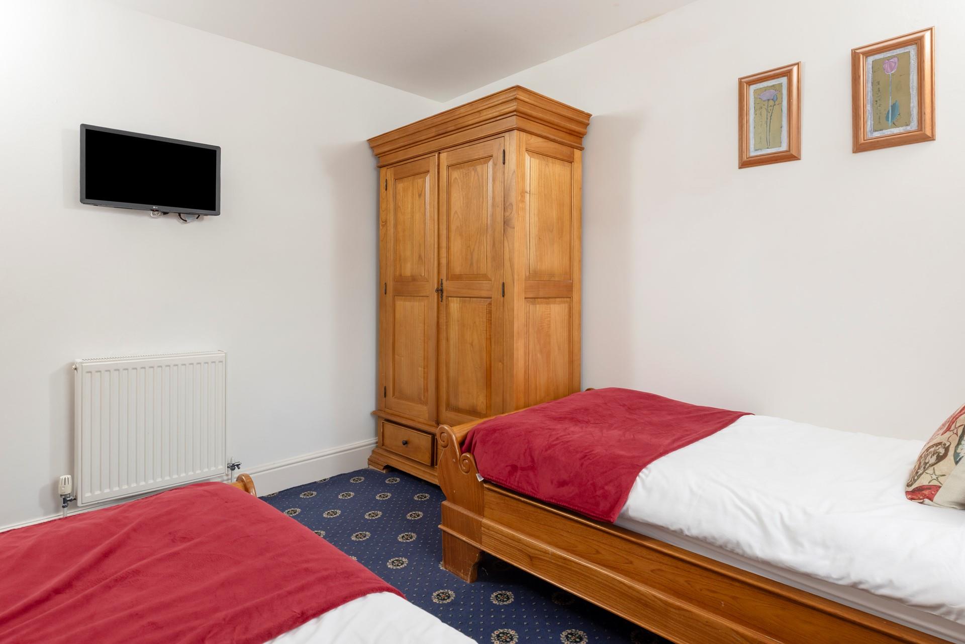 There is a large wardrobe to unpack all your holiday clothes.