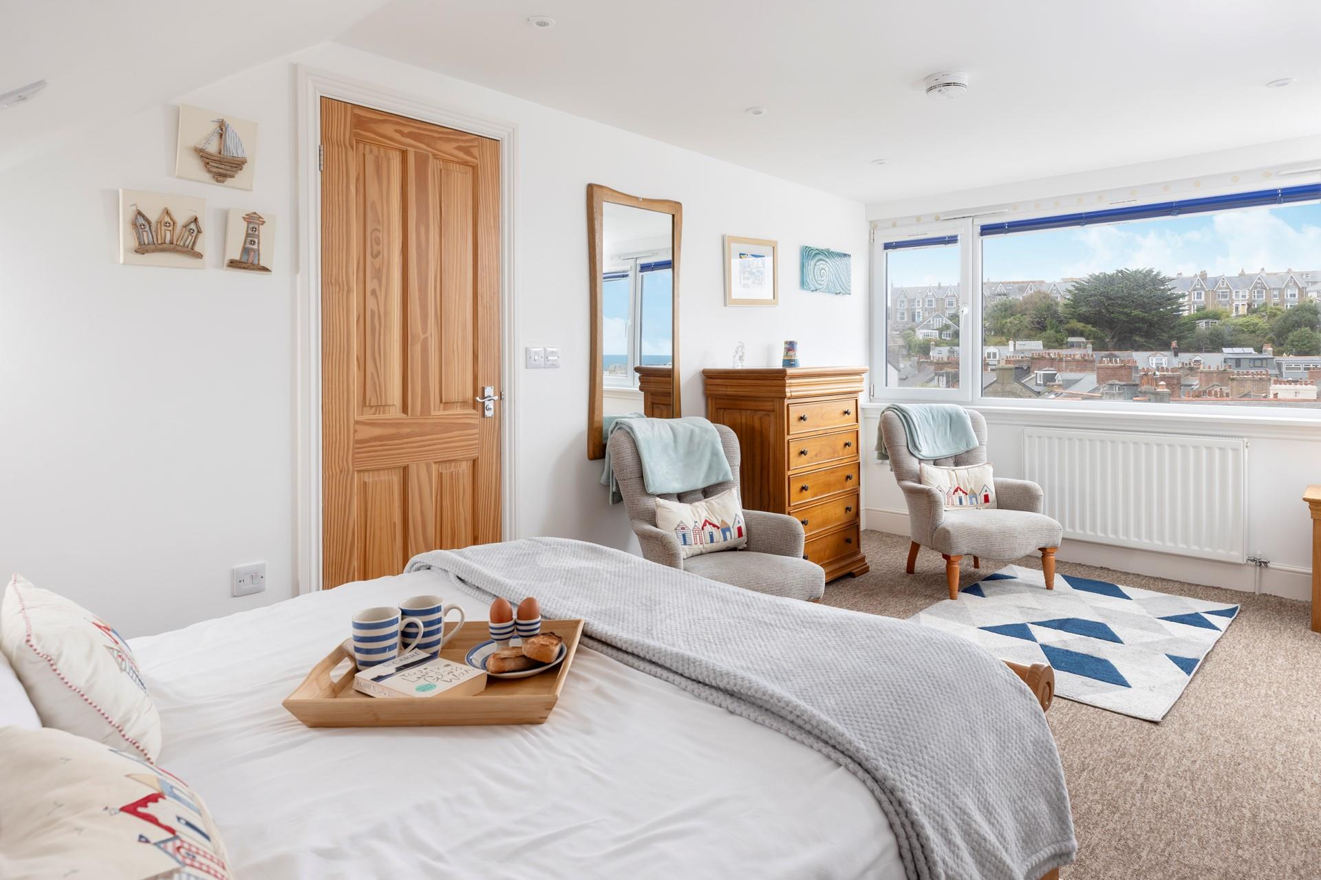 Amazing views await from the double bedroom.