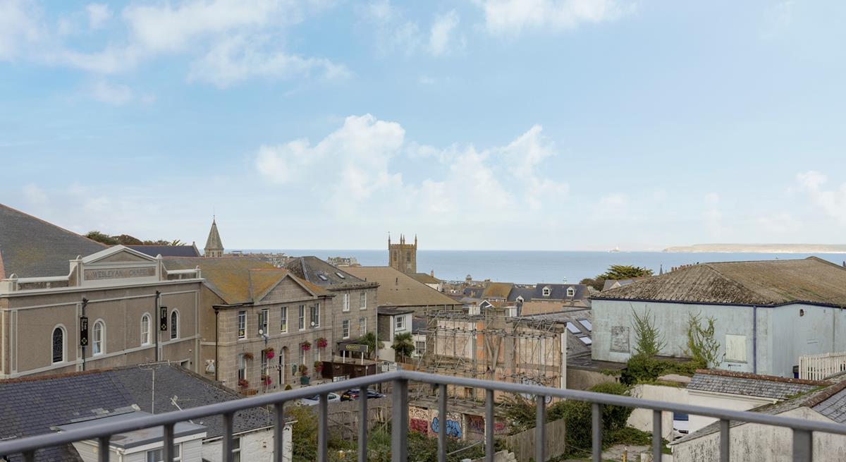Far-reaching views await from the balcony.