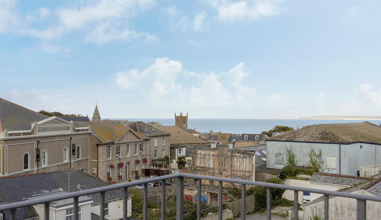 Far-reaching views await from the balcony.