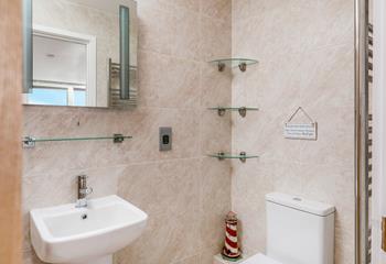 The en suite is the ideal space to get ready.