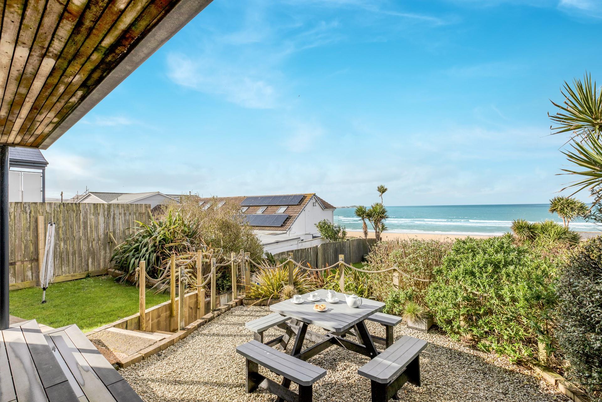 Sip wine in your garden overlooking the 3 miles of golden sands that is Hayle beach.