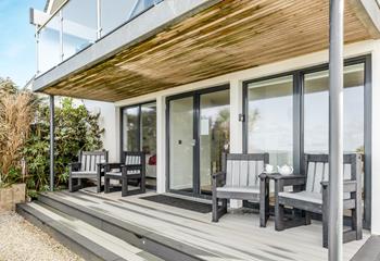 Slide open the patio doors from the bedroom and enjoy the warm summer breeze.