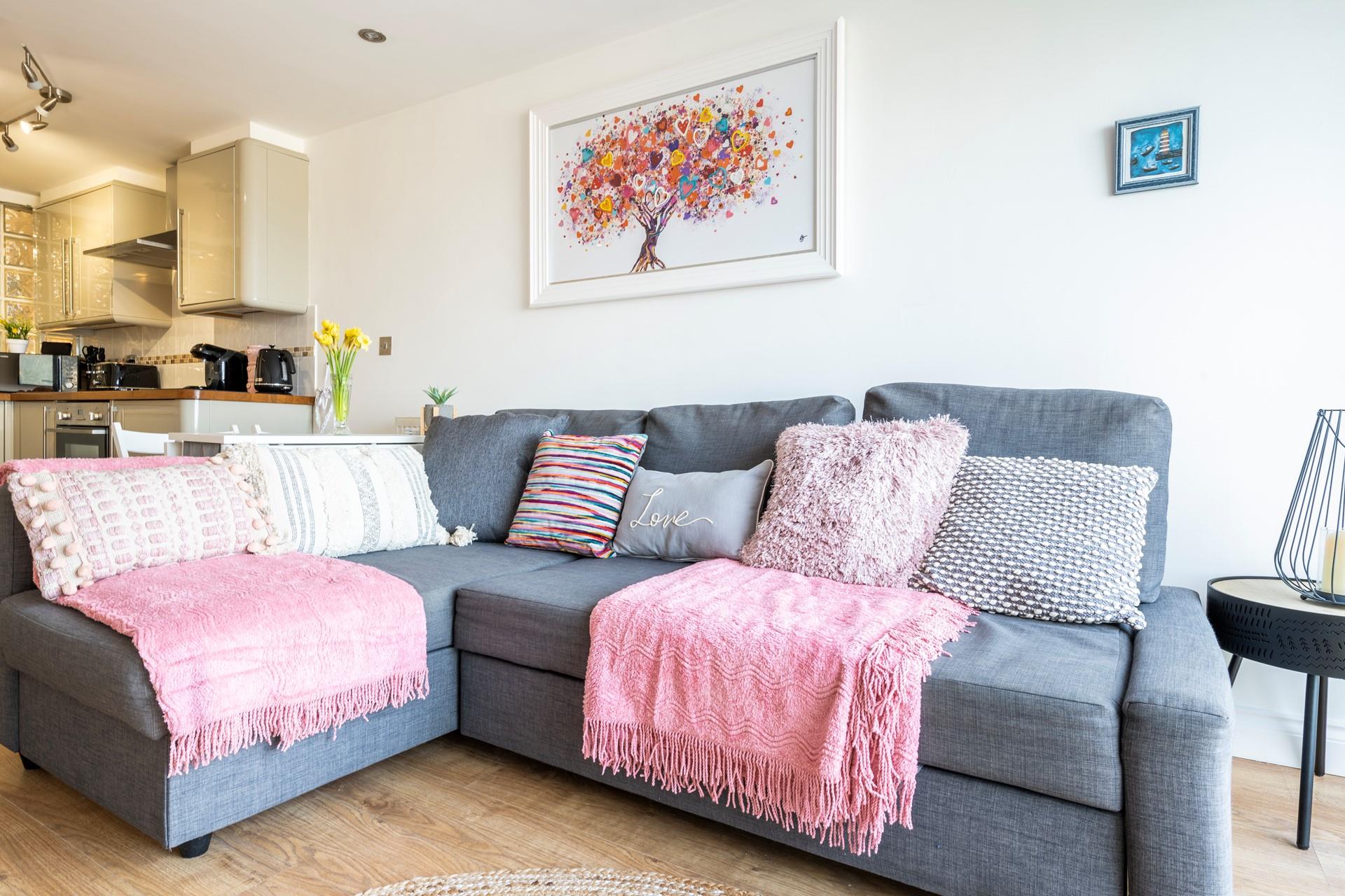 Sink into the comfortable sofa and relax in the evening after a day of exploring St Ives.