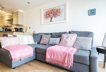 Sink into the comfortable sofa and relax in the evening after a day of exploring St Ives.