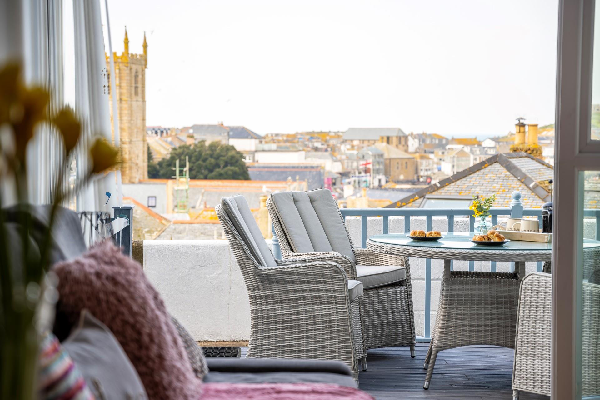Tuck into a cream tea on the balcony the Cornish way!