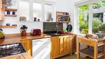 The kitchen is fully equipped for cooking delicious meals.