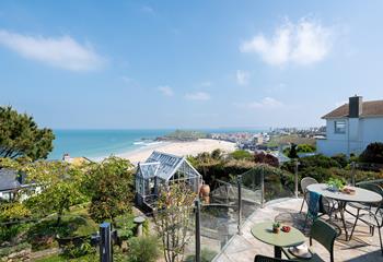 The balcony is the perfect space to relax in the sunshine.