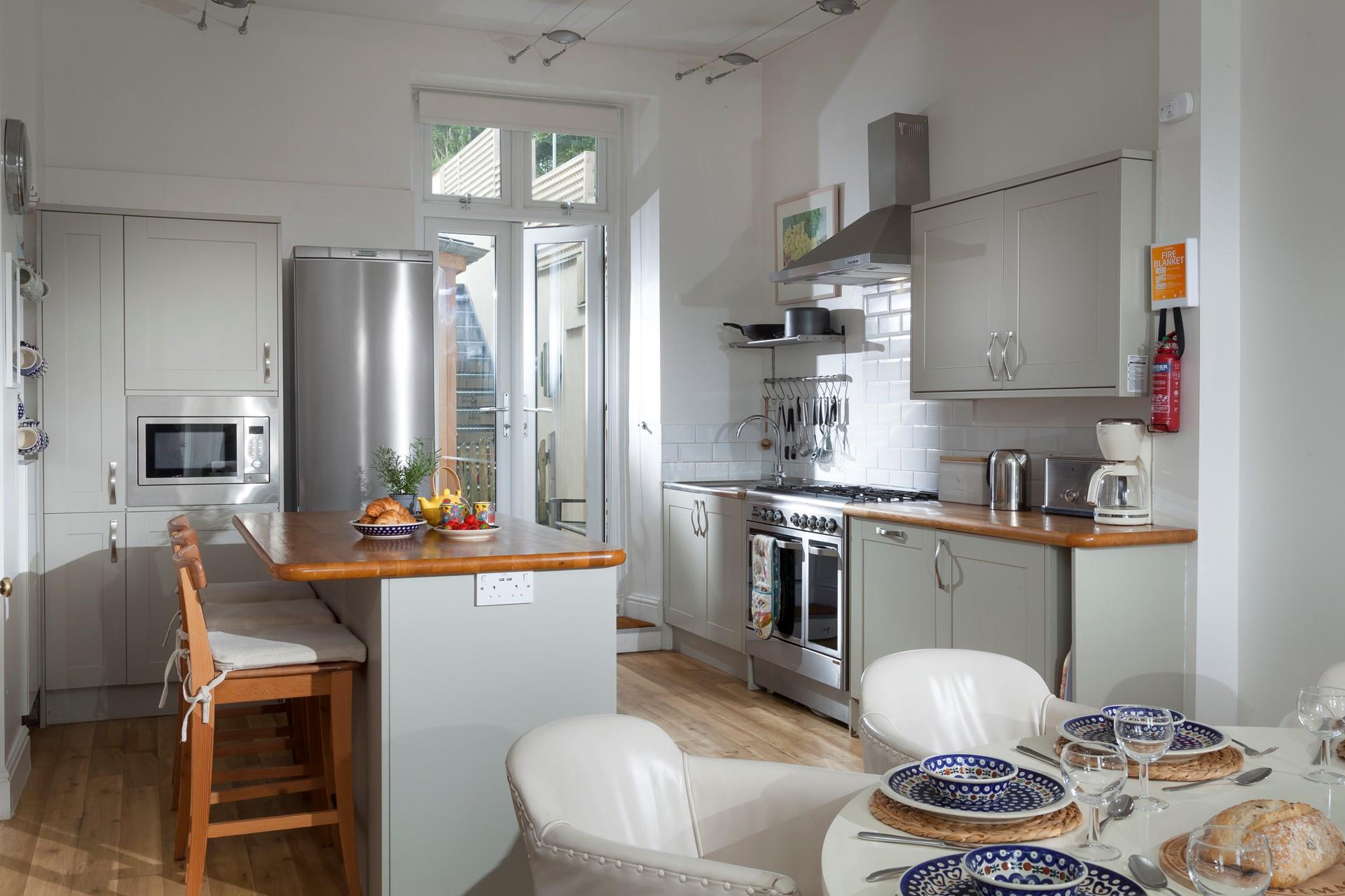 The kitchen is well-equipped for all your family's cooking needs.