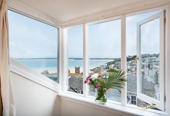 Enjoy lovely views of St Ives Bay from bedroom 3.