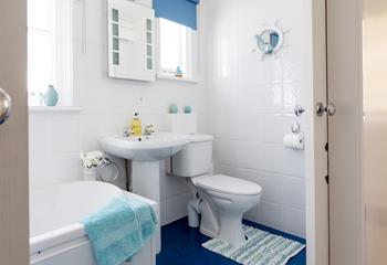 The family bathroom provides the perfect space to get ready in the morning.