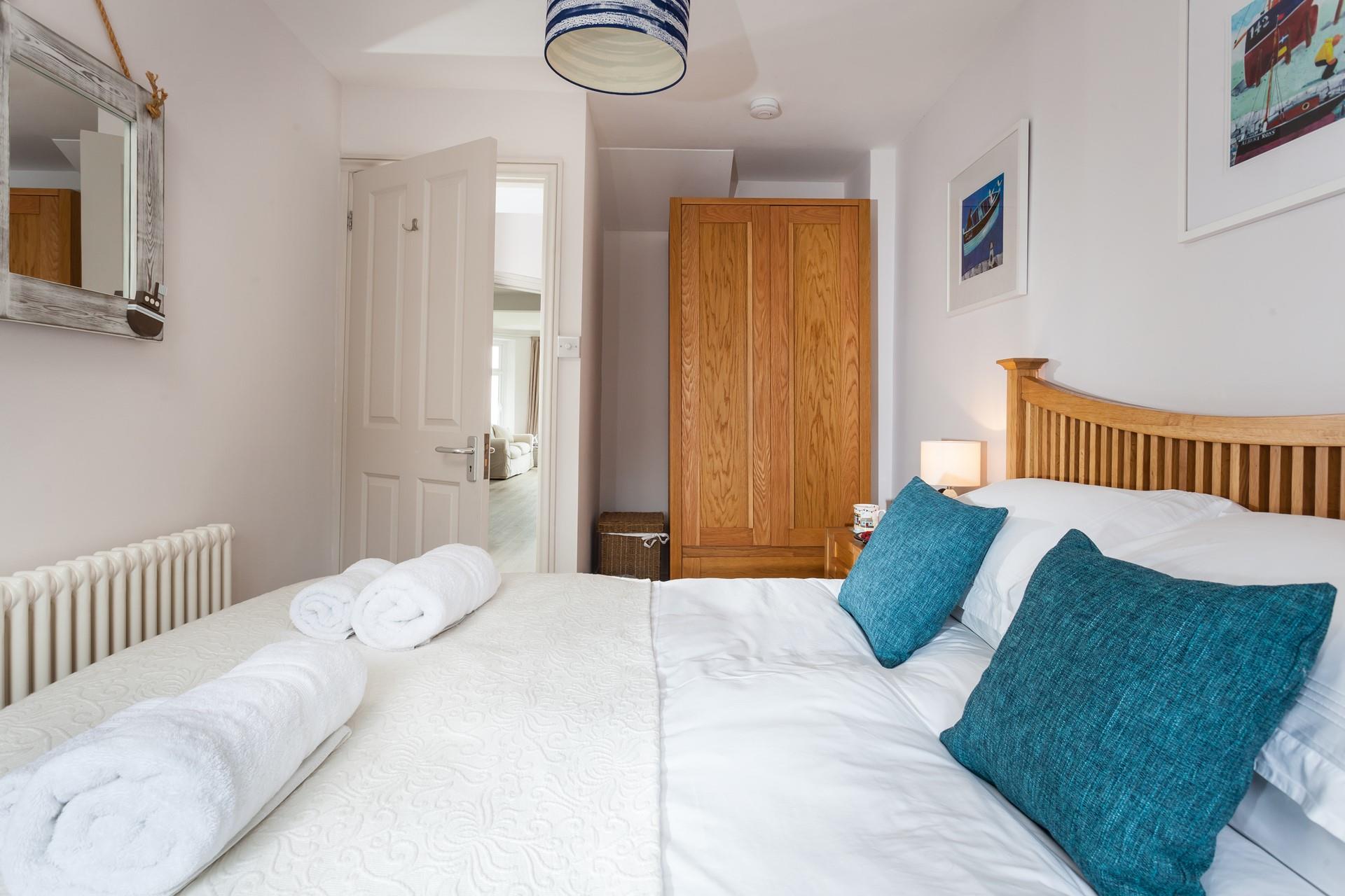 Luxurious linen makes for a truly comfortable night's sleep in the king size bed. 