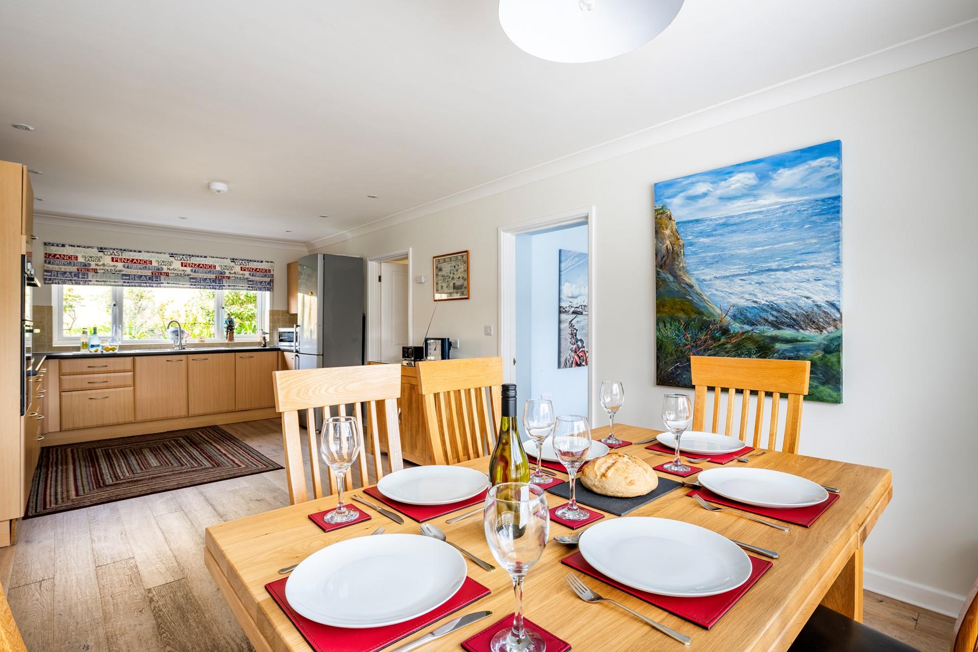The large kitchen area is great for cooking a family breakfast, you can even use the produce you've bought from local shops in town.