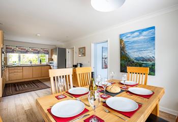 The large kitchen area is great for cooking a family breakfast, you can even use the produce you've bought from local shops in town.