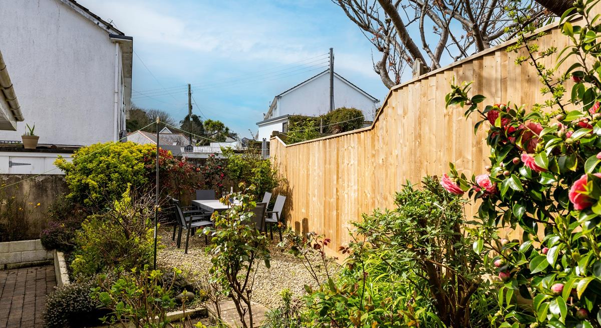 The terraced gravel area is perfect for a little sunbathing or a glass of wine and a good book.