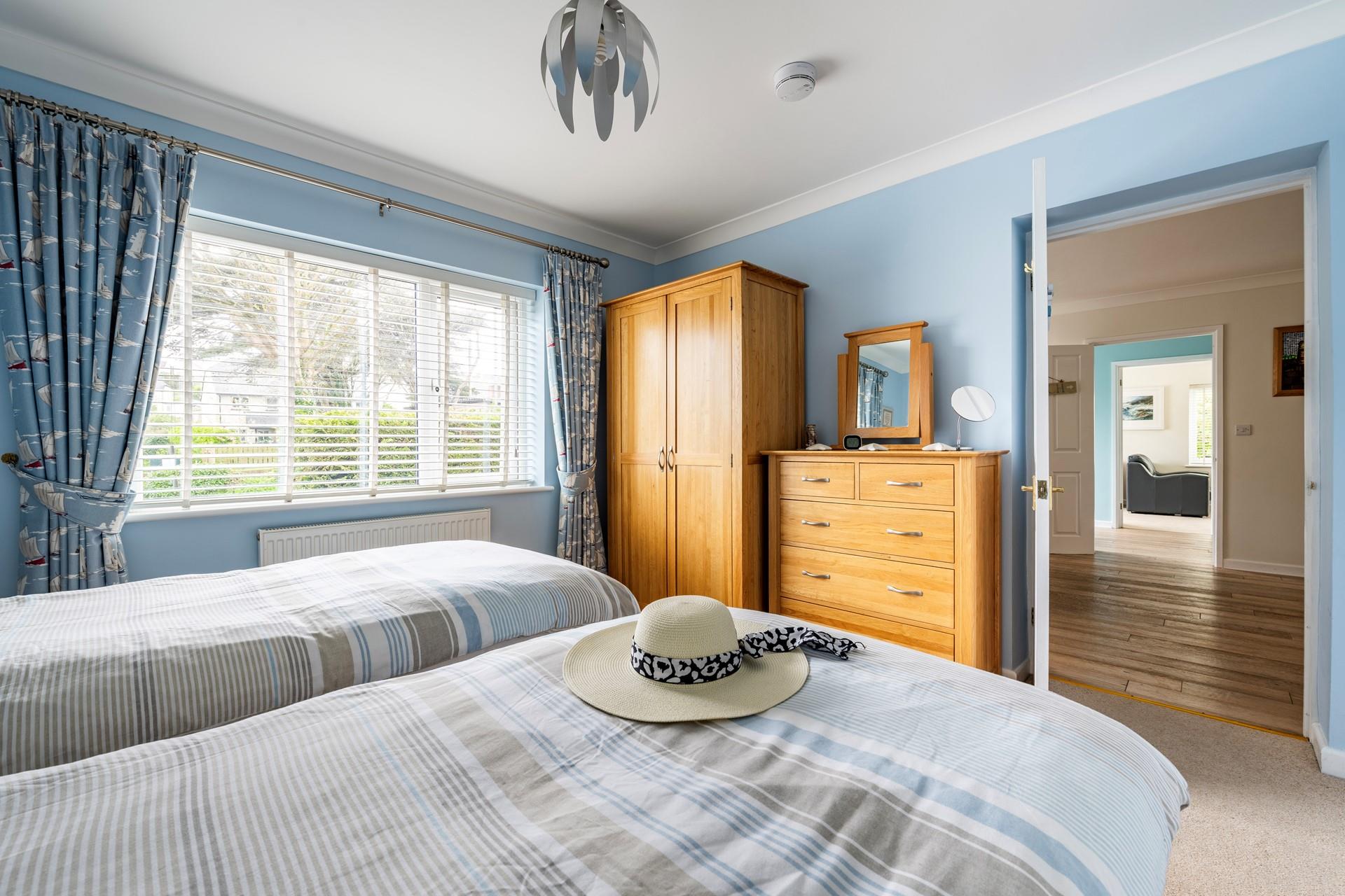 The twin beds are perfect for children or adults to drift into a dreamy night's slumber.