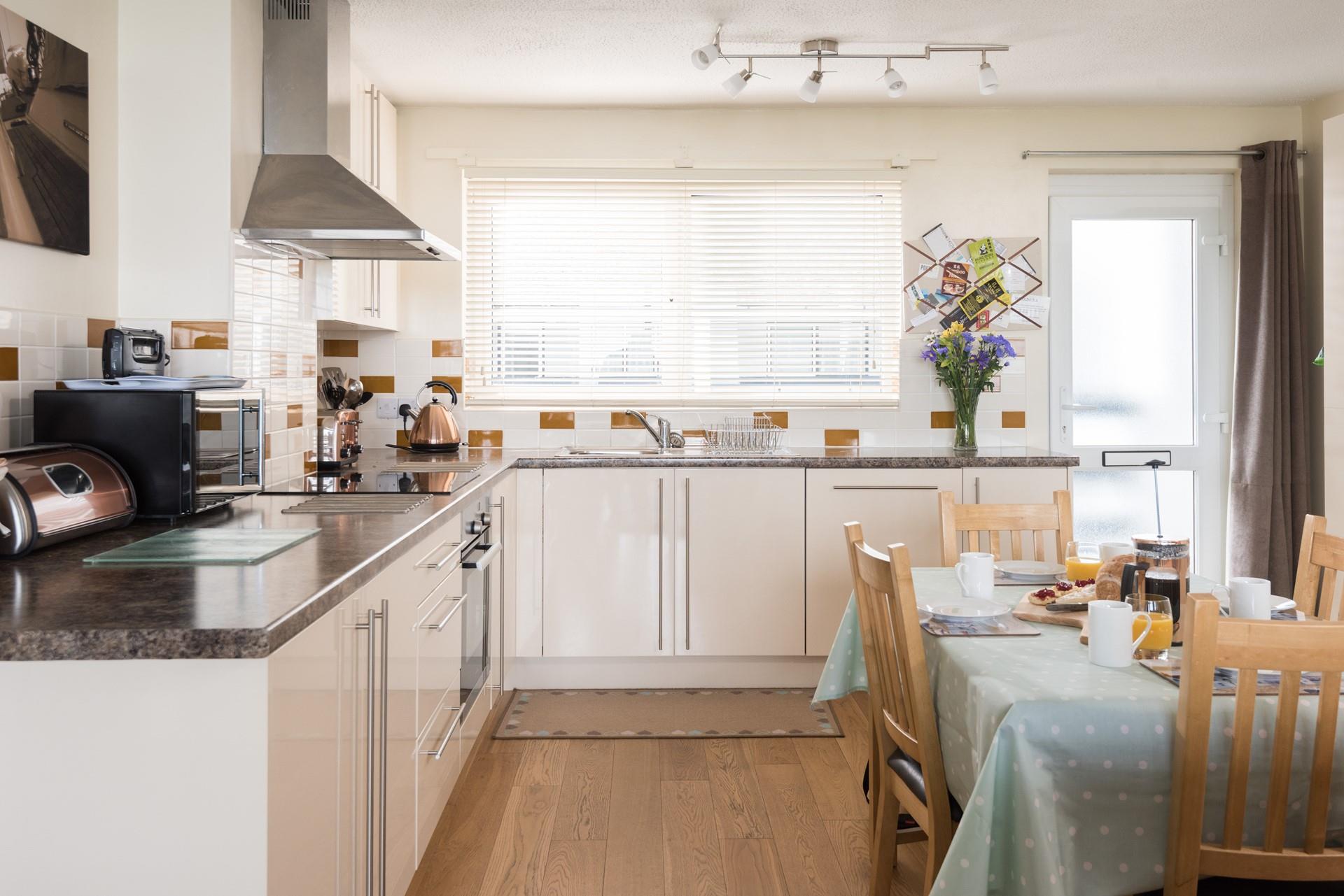 The well-equipped kitchen is perfect for cooking up delicious meals for your family.