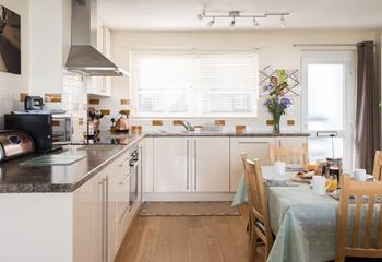 The well-equipped kitchen is perfect for cooking up delicious meals for your family.