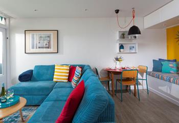 The open plan living space offers ample room for everyone to relax and socialise together. 