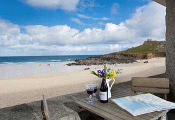Make the most of the outside space and enjoy a glass of something chilled whilst breathing in the fresh sea air.