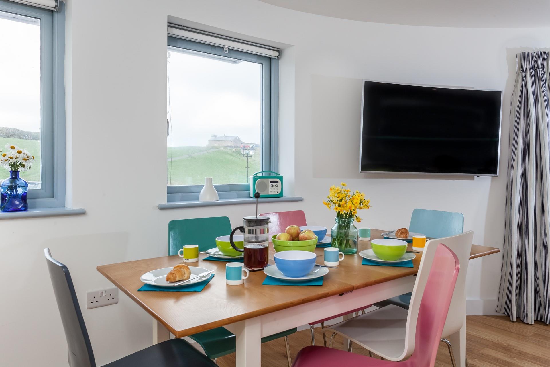 More beautiful views can be enjoyed from the colourful dining area.