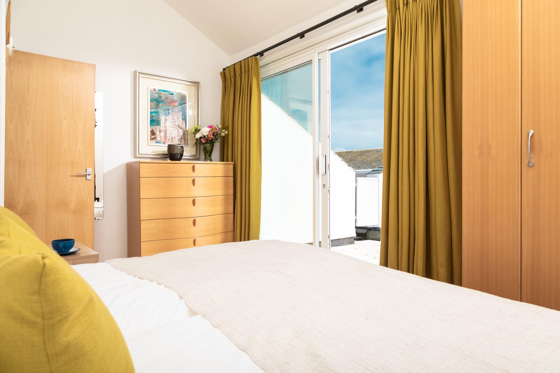 Wake up and throw open your curtains to see blue skies.