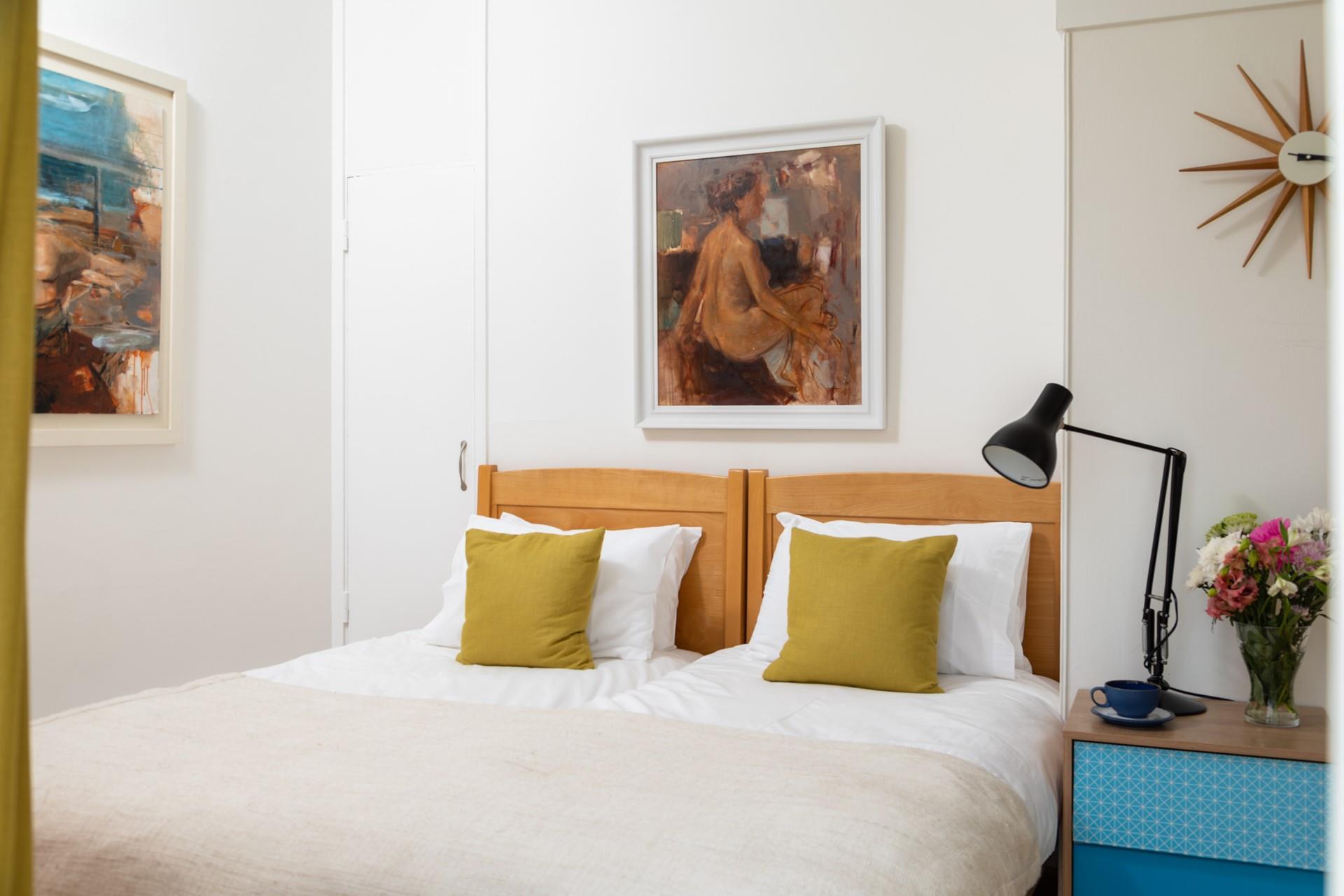 Sink into bed for a peaceful night's sleep after a day on the beach.