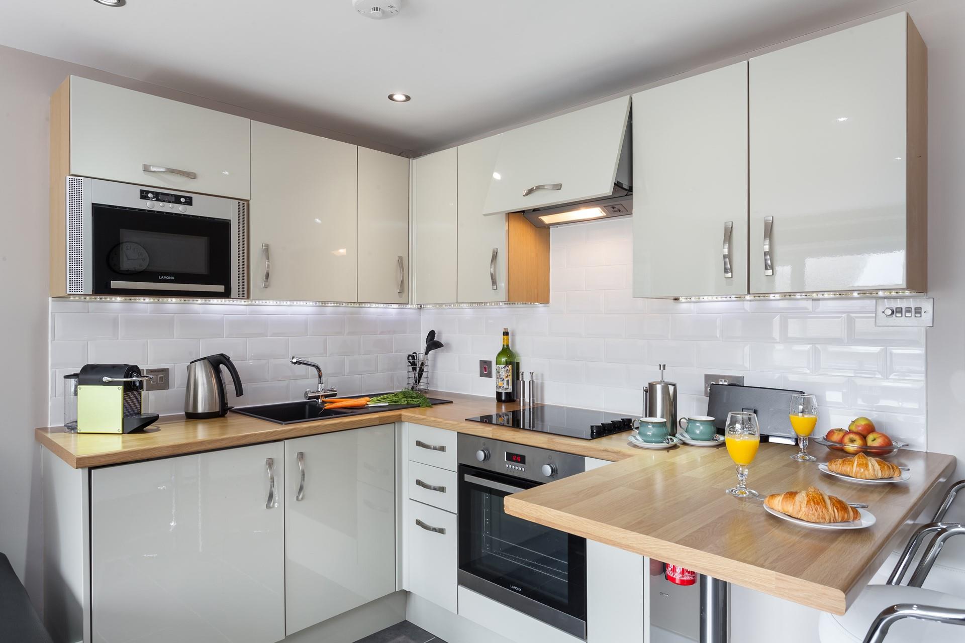 Delicious pastries and fresh orange juice are a treat in the morning.