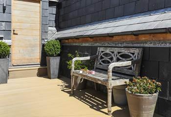 The rear decking area is great spot for relaxing in the sun.