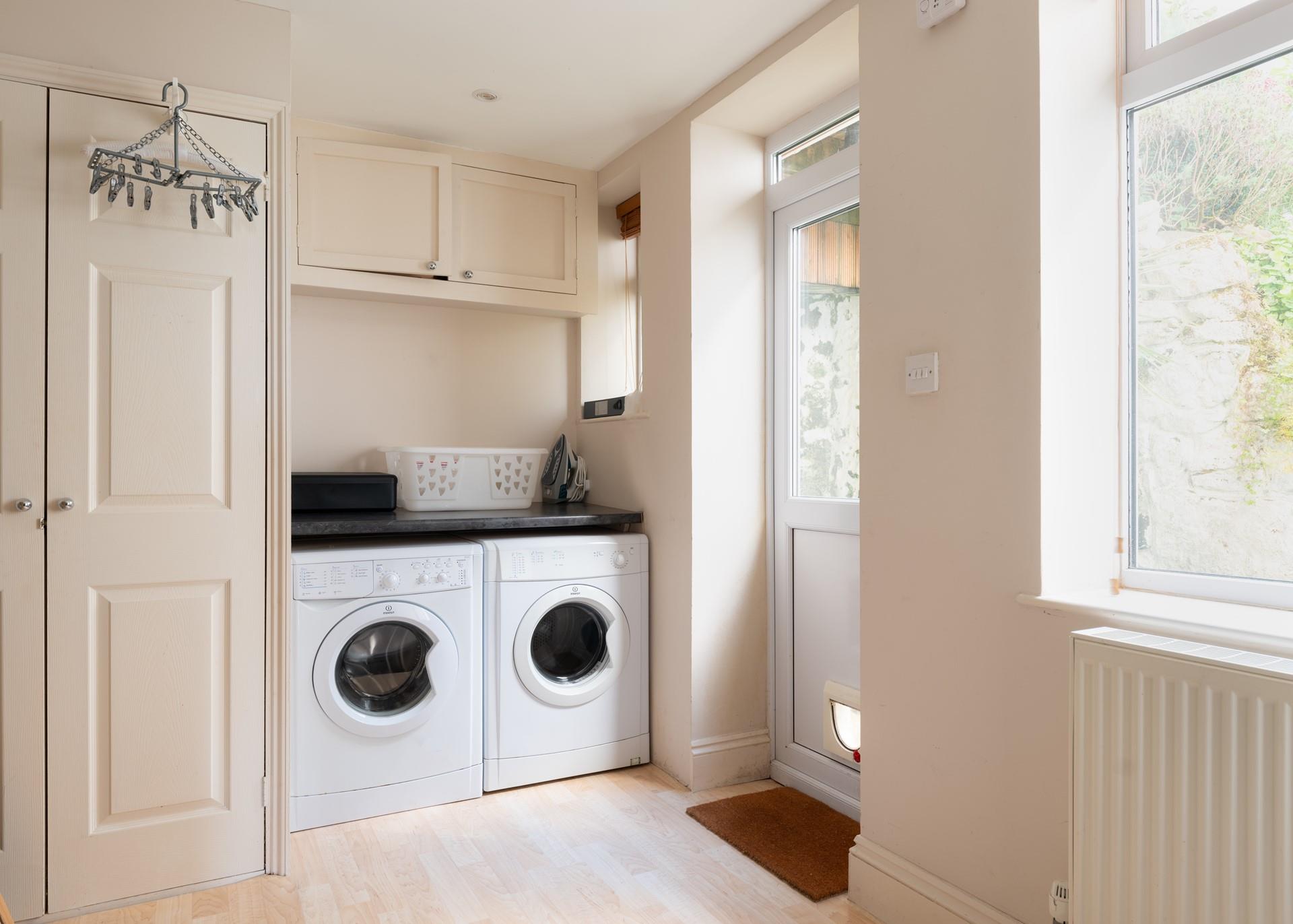 There is a handy utility area.