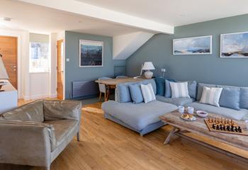 The spacious sofa is the perfect place to relax and unwind.