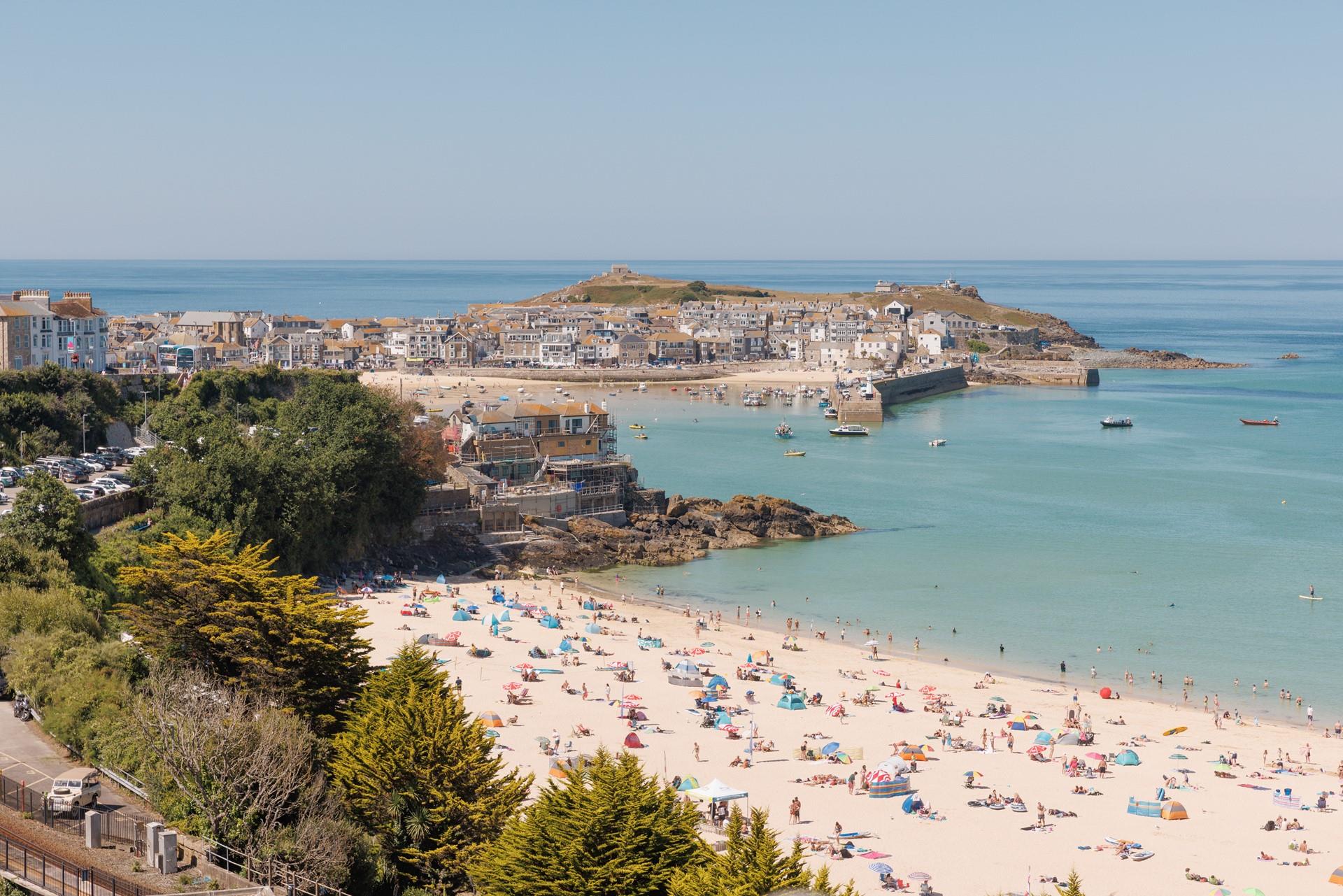 Gaze out across Porthminster beach from the balcony.