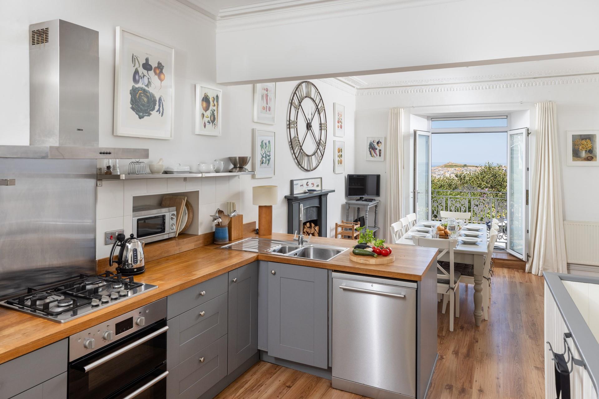 The open plan kitchen and dining area is perfect for family feasts.