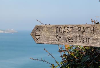A short walk from the property you'll find the most beautiful stretch of coast path leading to St Ives. 