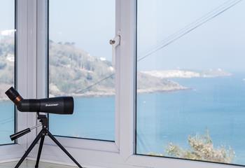 While away the hours admiring the view, use the telescope and you might be lucky enough to spot some dolphins!
