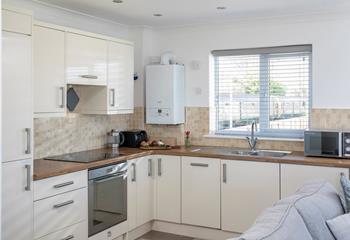 Elegantly finished, the stylish kitchen has all you need for your stay at Lodge 1a, Carrack Gladden.