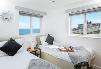 Bedroom 2 has lovely sea views across Carbis Bay.