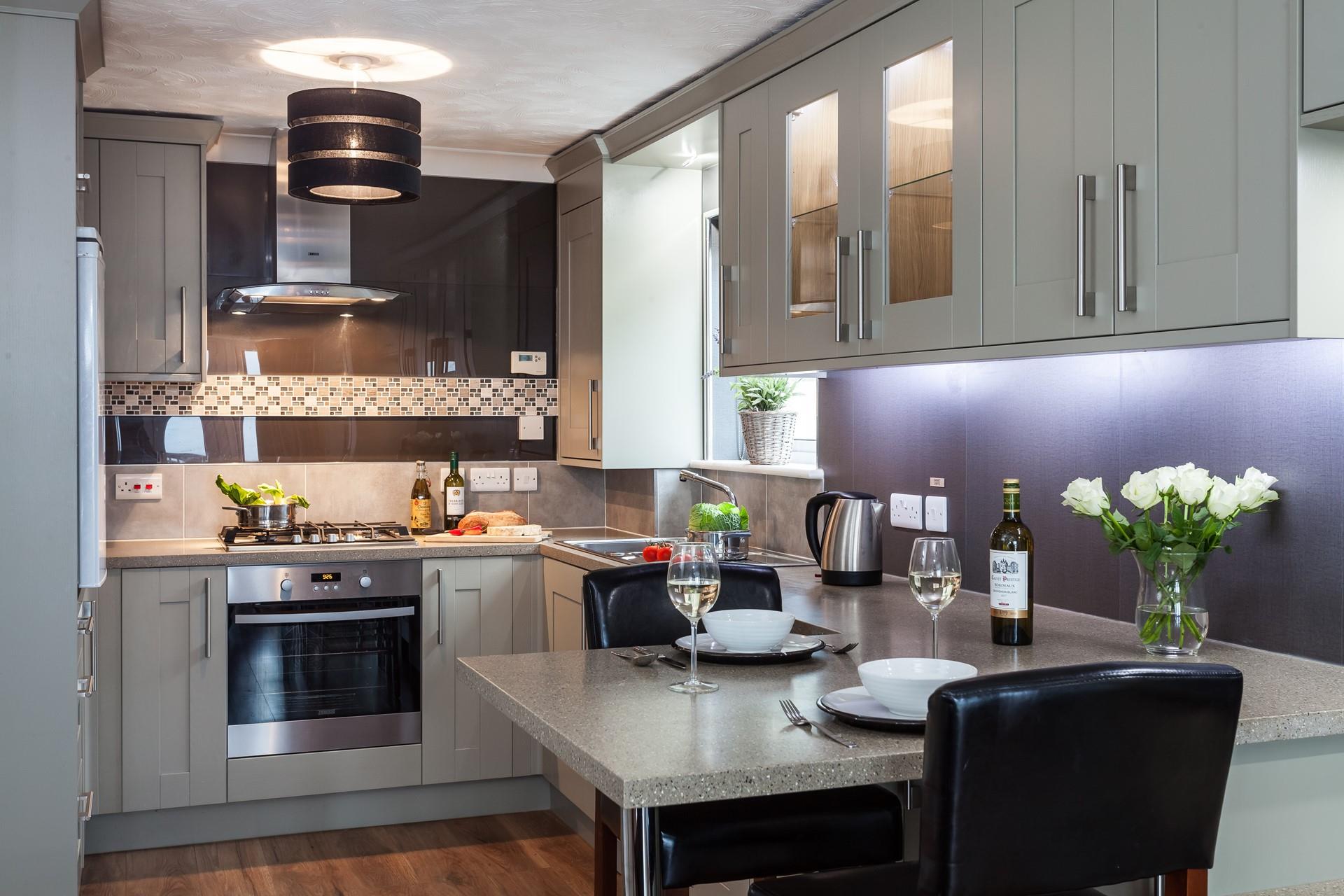 Modern, chic and fully equipped, the kitchen has everything you need to rustle up a holiday meal or two. 