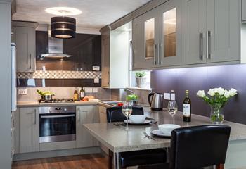 Modern, chic and fully equipped, the kitchen has everything you need to rustle up a holiday meal or two. 