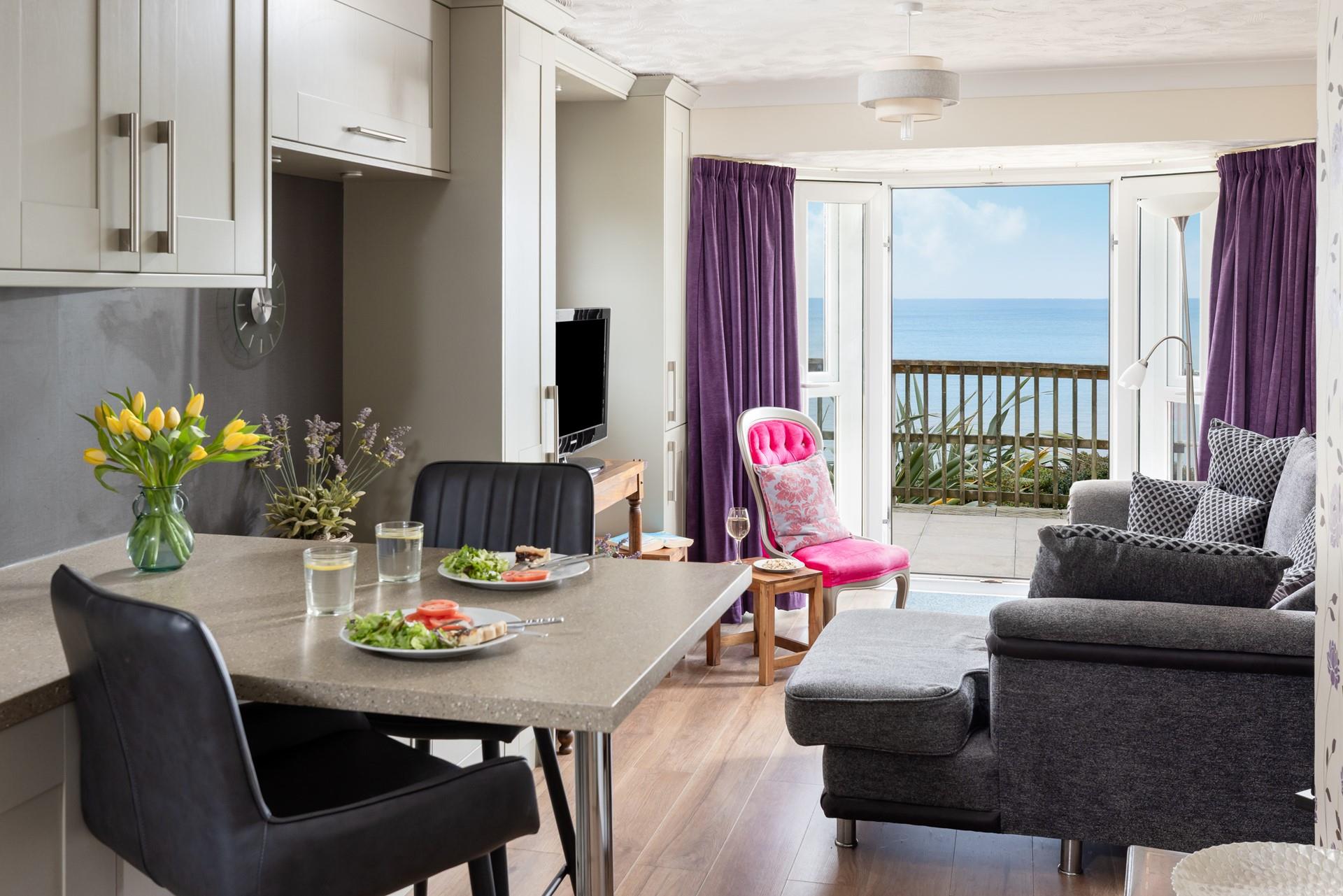 Dine with a view of the ocean.