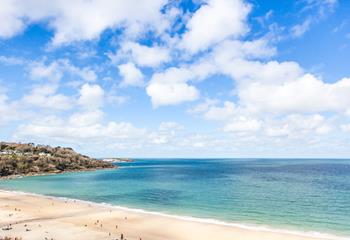 Perched above Carbis Bay beach, Sandy Bay commands breathtaking sea views.